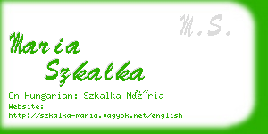 maria szkalka business card